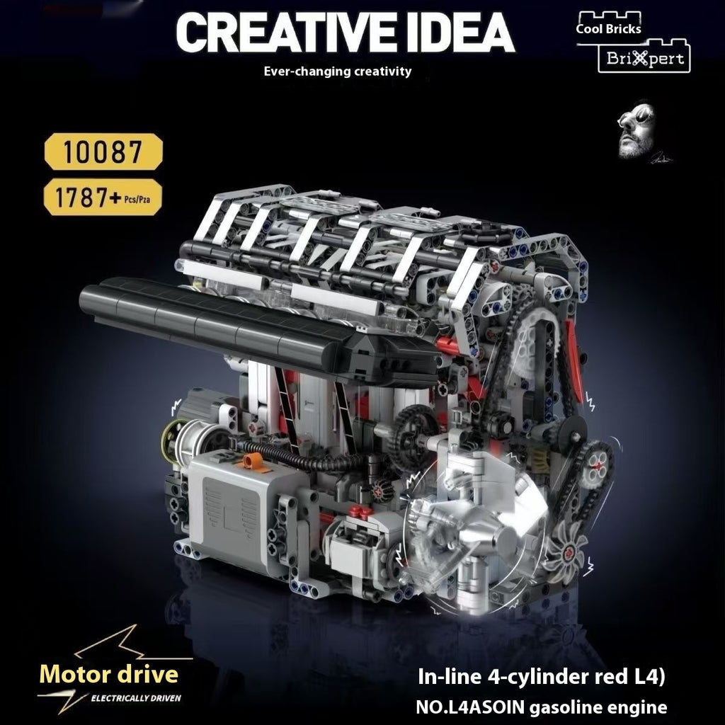 Car V8 Engine Model Building Block Toy
