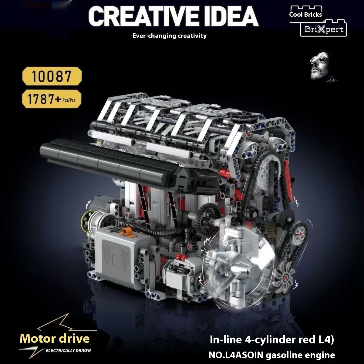 Car V8 Engine Model Building Block Toy