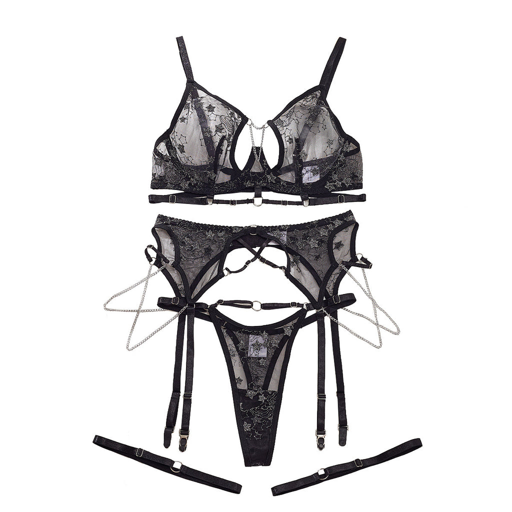 Hollow Chain Underwear Four-piece Set