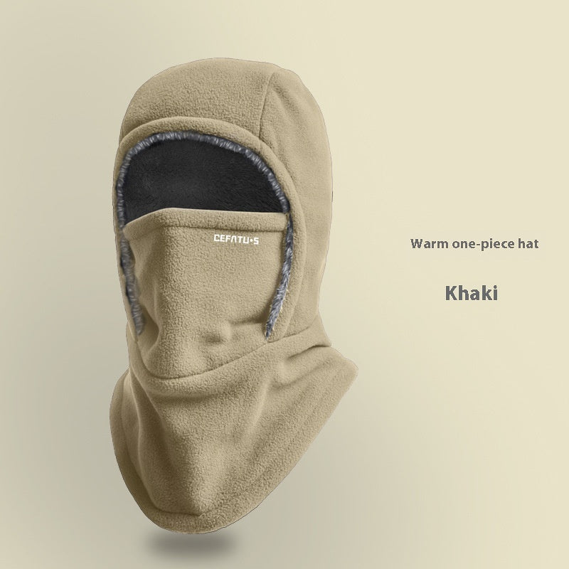 Winter Fleece Hooded Scarf Windproof Cold-proof Warm Face Mask