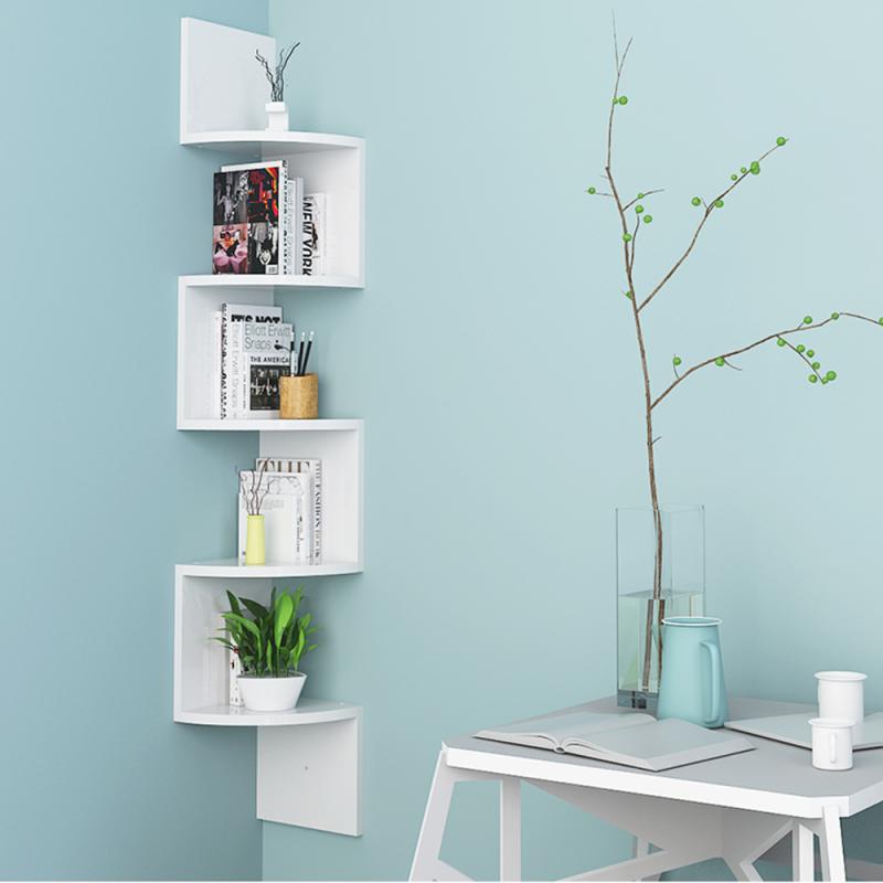 Corner On The Wall Triangle Shelf Decorative Bookcase