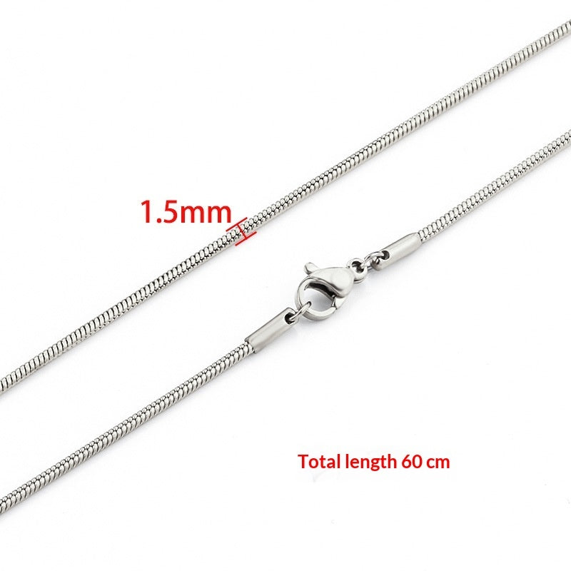 Mens Stylish Stainless Steel Snake Chain Necklace