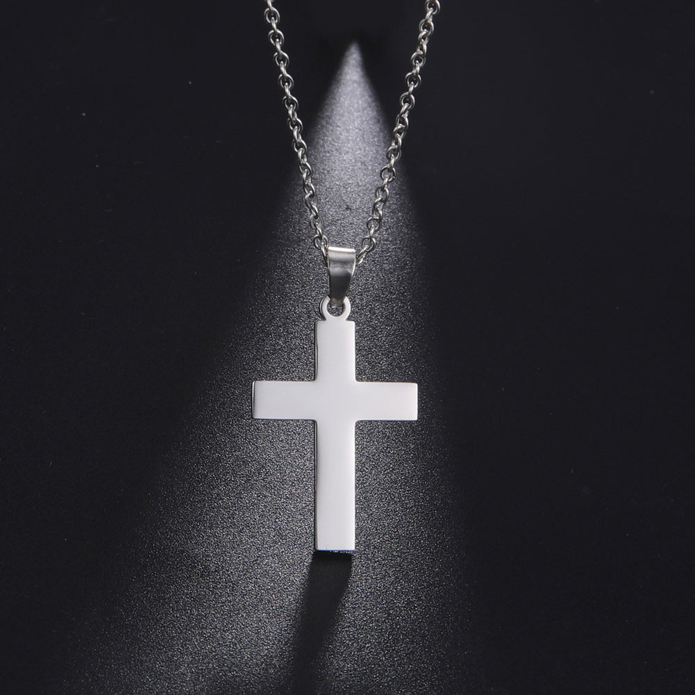 Mens, Minimalist Gold Cross Pendant Necklace