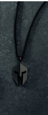 Classic Minimalist Hero Of Sparta Mask Pendant Necklace Man's