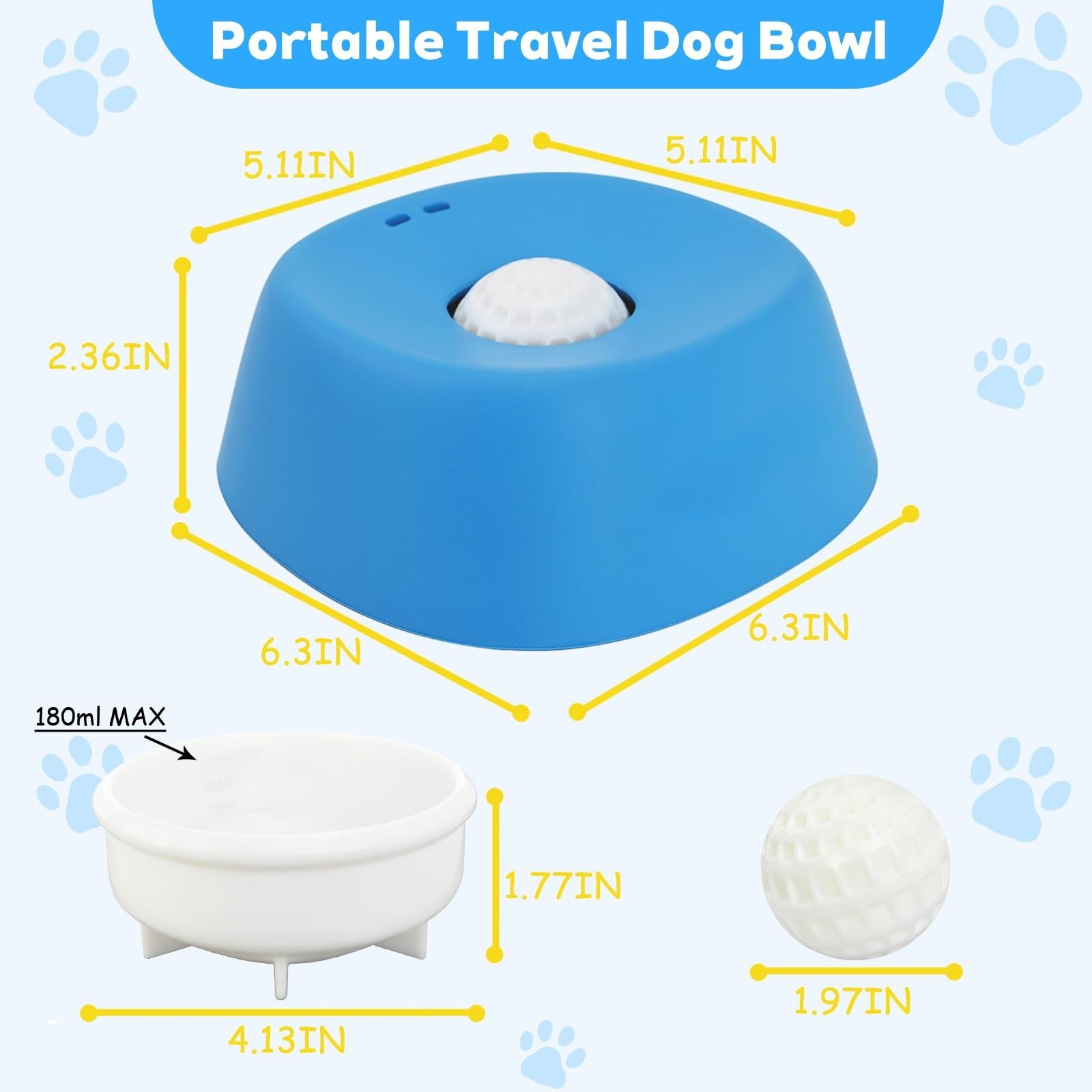 Pet Slow Feeder Non-Slip Spherical Dog Licking Bowl Anti-Choking