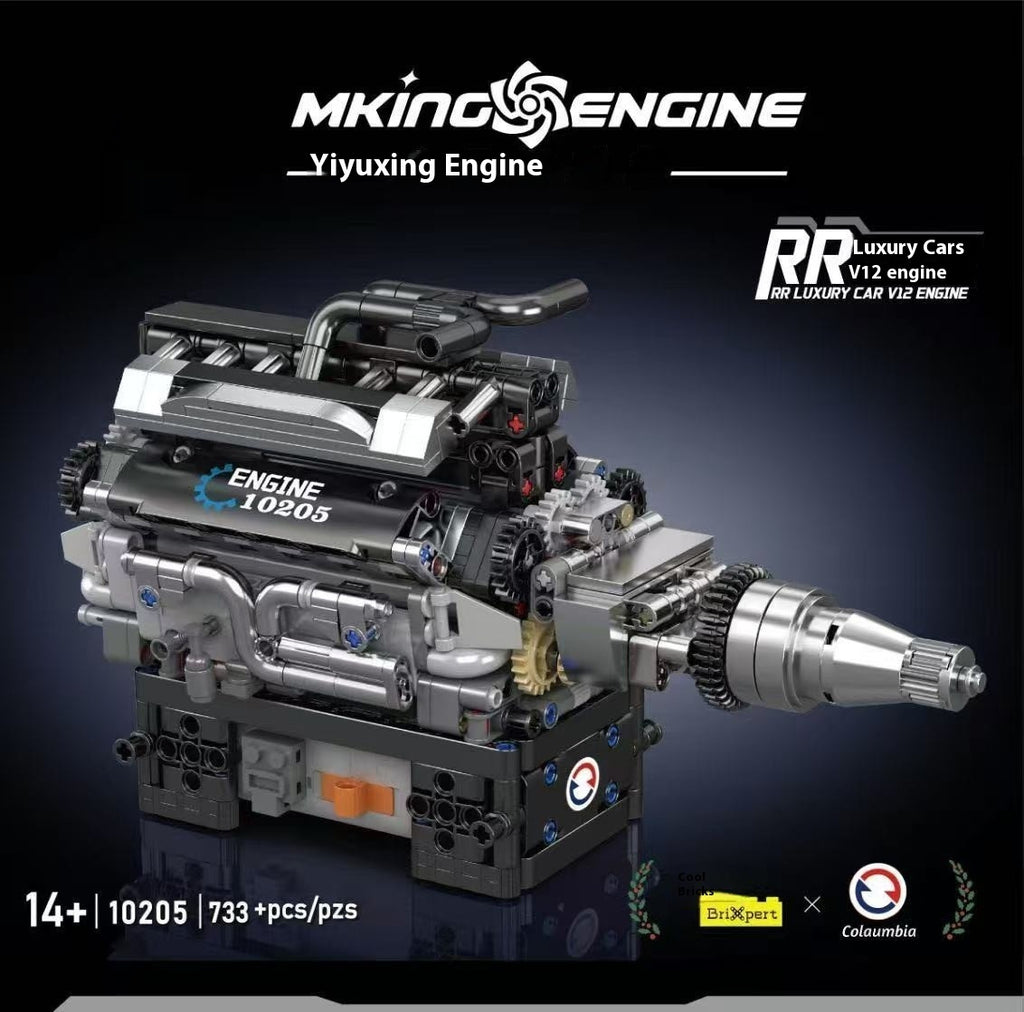 Car V8 Engine Model Building Block Toy