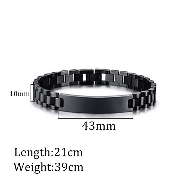 alpha Bracelet Engravable Stainless Steel Jewelry Gifts
