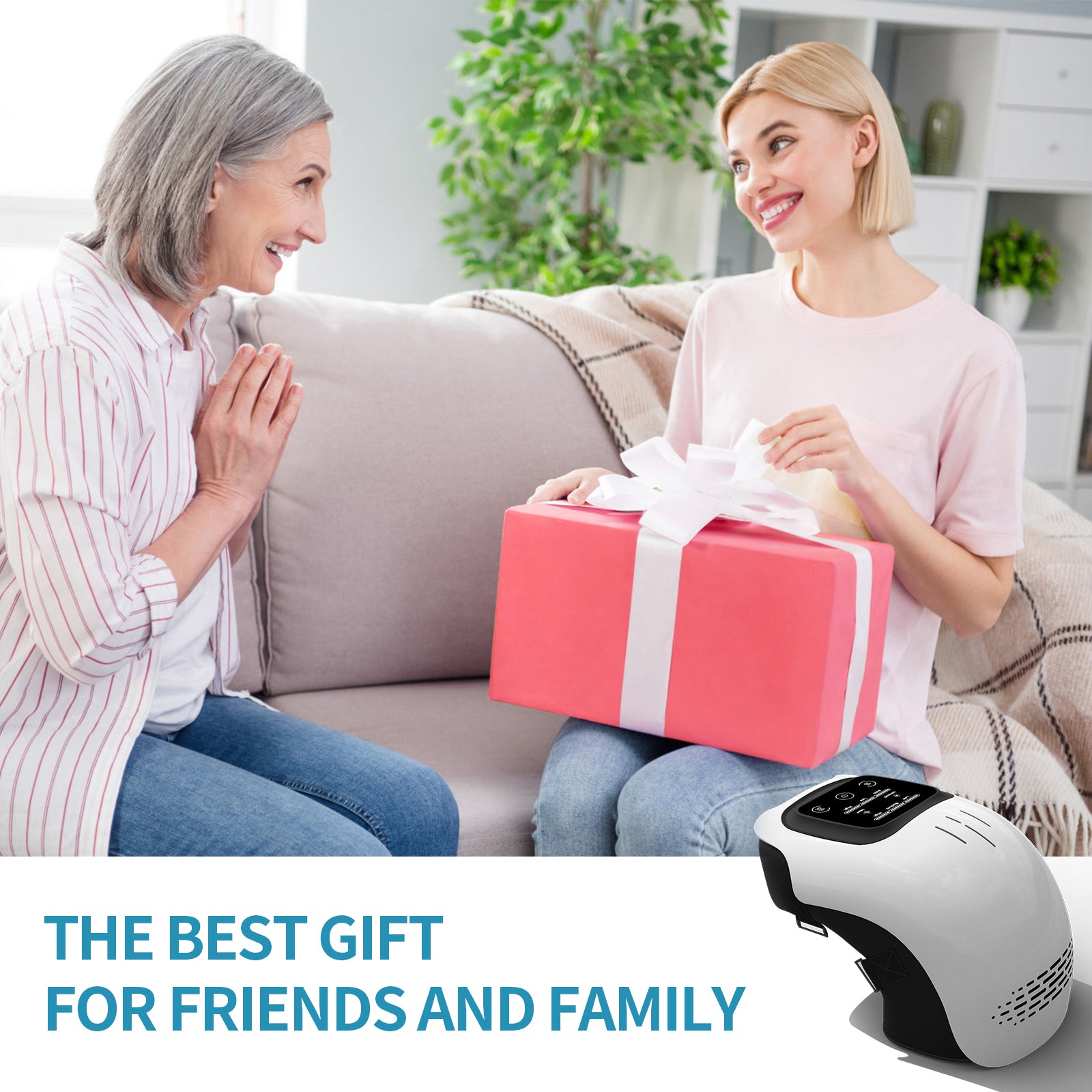 Rechargeable Pain Relief Infrared Laser Vibration Knee Massager